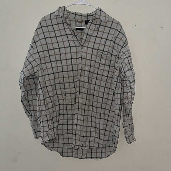 Izod Other - Izod Gray and Brown Plaid Casual Button Down Shirt